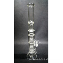 Double Honeycomb Perc Glas Rauchen Wasserpfeife mit Nagel (ES-GB-491)